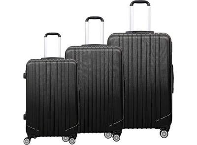 Hoffmans Kofferset 3-delig - Hardcase ABS kofferset - Ritssluiting - Zwart