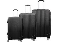 Hoffmans Kofferset 3-delig - Hardcase ABS kofferset - Ritssluiting - Zwart