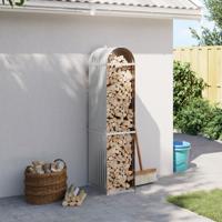 VidaXL Haardhoutopslag 40x45x170 cm gegalvaniseerd staal lichtgrijs