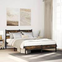 Bedframe zonder matras hout gerookt eikenkleurig 107x200 cm