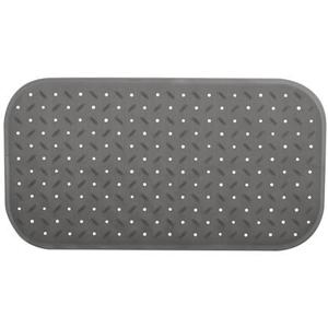 MSV Douche|bad anti-slip mat badkamer - rubber - grijs - 36 x 76 cm