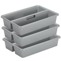 Sunware organiser - 3 stuks - kunststof - 50 x 33 cm - grijs - 2 vakken