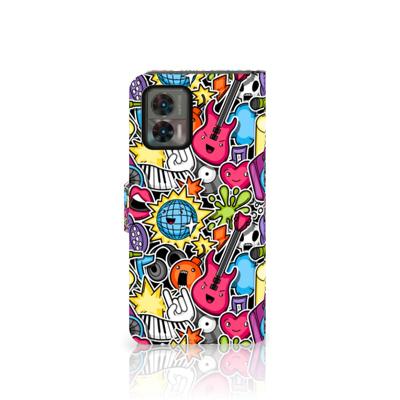 Motorola Edge 30 Neo | Wallet Case | met Pasjes | Punk Rock