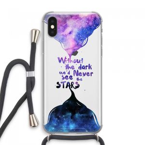 Stars quote: iPhone XS Max Transparant Hoesje met koord