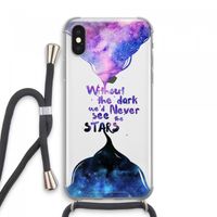 Stars quote: iPhone XS Max Transparant Hoesje met koord