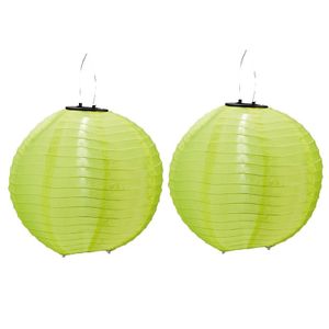 2x stuks Groene solar party lampionnen 30 cm