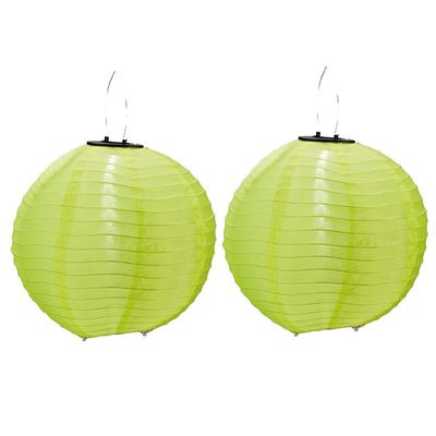 2x stuks Groene solar party lampionnen 30 cm