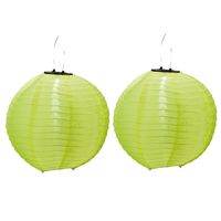 2x stuks Groene solar party lampionnen 30 cm