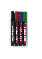 Edding 330/4 S permanente marker Zwart, Blauw, Groen, Rood 4 stuk(s)
