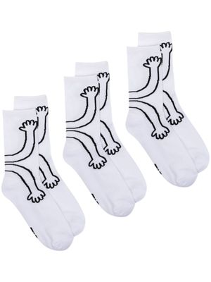 Natasha Zinko lot de chaussettes à imprimé Hans - Blanc
