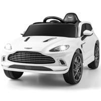 Aston Martin DBX Kinderauto met 2,4G-Afstandsbediening Elektrische Auto 1,4-2,5 km/u met Koplamp Muziek en Claxon (Wit)