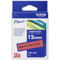 Brother TZe-431 Labeltape PET Tapekleur: Rood Tekstkleur: Zwart 12 mm 8 m