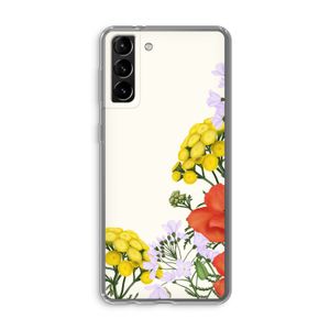 Wilde bloemen: Samsung Galaxy S21 Plus Transparant Hoesje