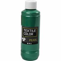 Creativ Company Textielkleur, parelmoer, groen, 250 ml/ 1 fles
