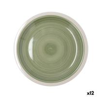 Eetbord Quid Calypso Groen Keramisch Ø 27 cm (12 Stuks)