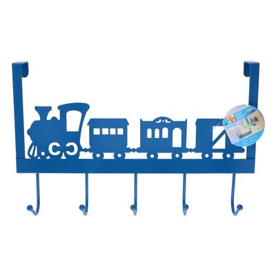 Deurhanger Blauwe Locomotief Met 5 Haakjes 28 Cm - Kapstokken Deurhanger Blauwe Locomotief Met 5 Haakjes 28 Cm - Kapstokken