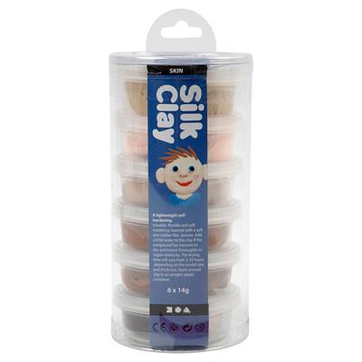 Creativ Company Silk clay, huidskleur, 6dlg.