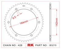 RK Chain wheel 428 52z steel silver