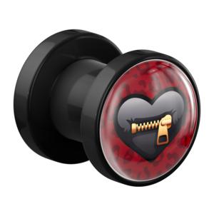 Tunnel met Heart "Erotica" Design Acryl Tunnels & Plugs