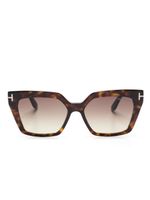 TOM FORD Eyewear lunettes de soleil à monture rectangulaire - Marron - thumbnail