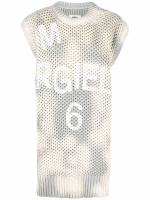 MM6 Maison Margiela robe en maille à motif tie dye - Tons neutres