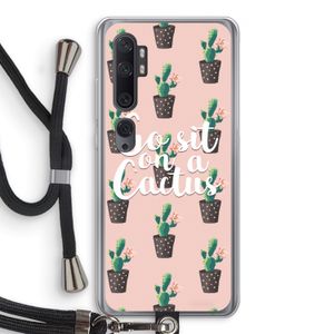 Cactus quote: Xiaomi Mi Note 10 Transparant Hoesje met koord
