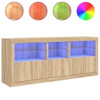 vidaXL Dressoir met LED-verlichting 162x37x67 cm sonoma eikenkleurig - thumbnail