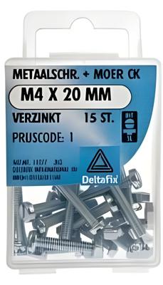 M.schroef moer ck m4x16mm 20st - Deltafix