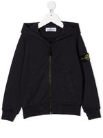 Stone Island Junior hoodie à fermeture zippée - Bleu