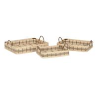 Set van trays DKD Home Decor Lichtbruin Bamboe 54 x 43 x 9 cm (3 Stuks) (2 Stuks)