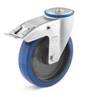 Torwegge Zwenkwiel m/rem blauw ø80 kunststof