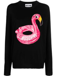 Moschino pull à logo en intarsia - Noir