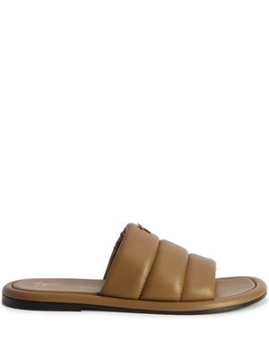 Giuseppe Zanotti claquettes Harmande en cuir matelassé - Marron