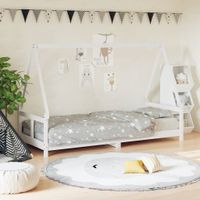 Kinderbedframe 80x200 cm massief grenenhout wit - thumbnail