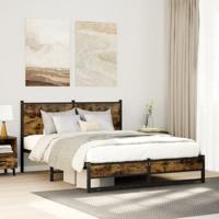 Bedframe zonder matras metaal gerookt eikenkleurig 140x200 cm