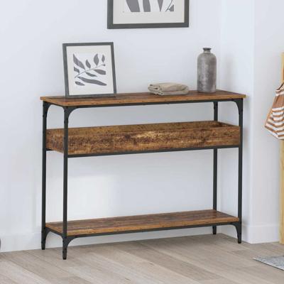 Wandtafel met plank Oud hout 100 x 29 x 75 cm Bewerkt hout
