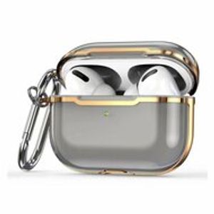 AirPods Pro / AirPods Pro 2 hoesje - TPU - Split series - Zwart + Goud (transparant)