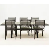 Tuinset Tosca hoge rug zwart met Castilla negro kruispoot 240cm tafel Tuinset Tosca hoge rug zwart met Castilla negro kruispoot 240cm tafel
