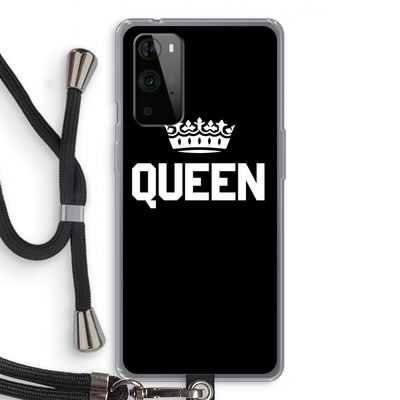 Queen zwart: OnePlus 9 Pro Transparant Hoesje met koord