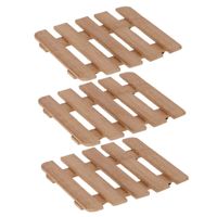 Set van 3x stuks pannenonderzetter van hout vierkant 15 x 15 cm