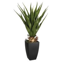 Atmosphera Agave Rect kunstplant in pot van cement 73 cm   -