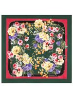 Dolce & Gabbana floral-print silk scarf - Vert - thumbnail