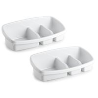 2x stuks keuken spons/doekjes houders 26 x 14 cm wit