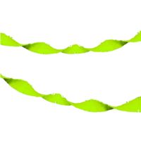 2x stuks neon groene thema feestslinger 18 meter van crepe papier