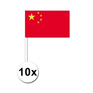 Zwaaivlaggetjes China 10 stuks   -