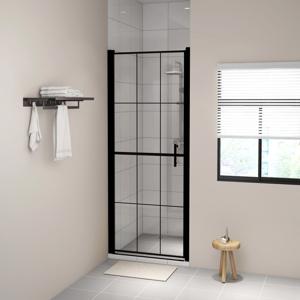 VidaXL Douchedeur 81x195 cm gehard glas zwart