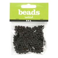 Creativ Company Houten kralen zwart, 150st.