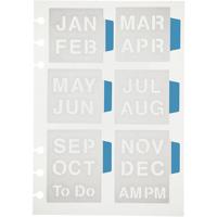 Sjabloon, maanden, vel 12,5x17,5 cm, 1 vel