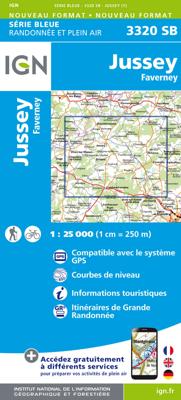 Wandelkaart - Topografische kaart 3320 SB - Serie Bleue Jussey - Faverney | IGN - Institut Géographique National Wandelkaart - Topografische kaart 3320 SB - Serie Bleue Jussey - Faverney | IGN - Institut Géographique National