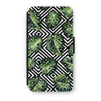 Geometrische jungle: iPhone X Flip Hoesje